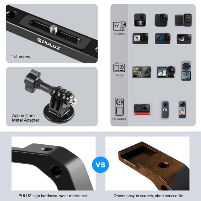 PULUZ Dual-Silikon-Griffe, Unterwasser-Tauchgerät aus Aluminiumlegierung für GoPro, andere Action-Kameras und Smartphones, For Action Cameras and Smartphones – Bild 8