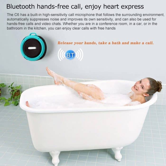 C6 Wasserdichter Bluetooth-Außenlautsprecher mit Saugnapf, unterstützt Freisprechen – Bild 5