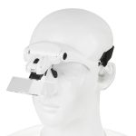 5 Linsen 1,0X-3,5X Lupenbrillenhalterung Stirnbandlupe mit 2 LED-Leuchten Augenvergrößerungsbrille Vergrößerungswerkzeug, 5 Lens 1.0X-3.5X (White) – Bild 9