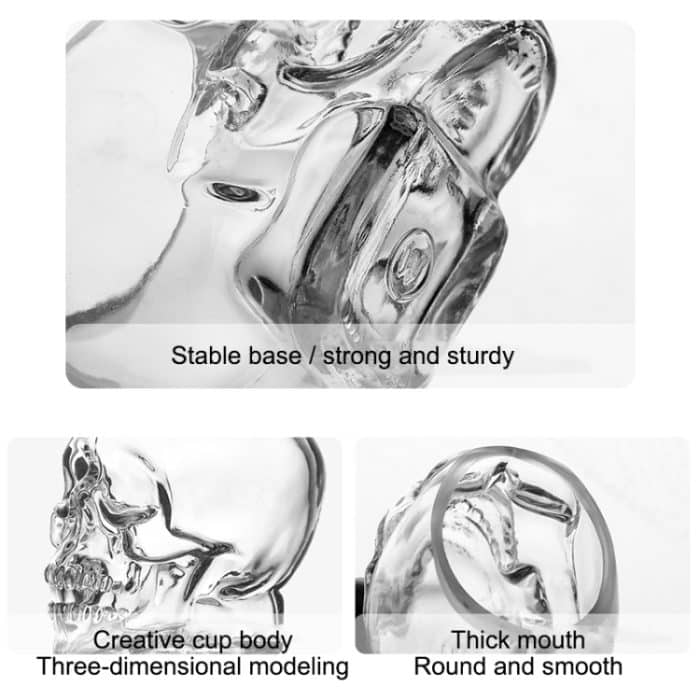 Crystal Skull Head Wodka Whisky Schnapsglas (transparent) – Bild 3