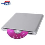 USB 2.0 Slim Aluminiumlegierung Tragbares externes DVD-RW-Laufwerk mit Steckplatz, Plug and Play