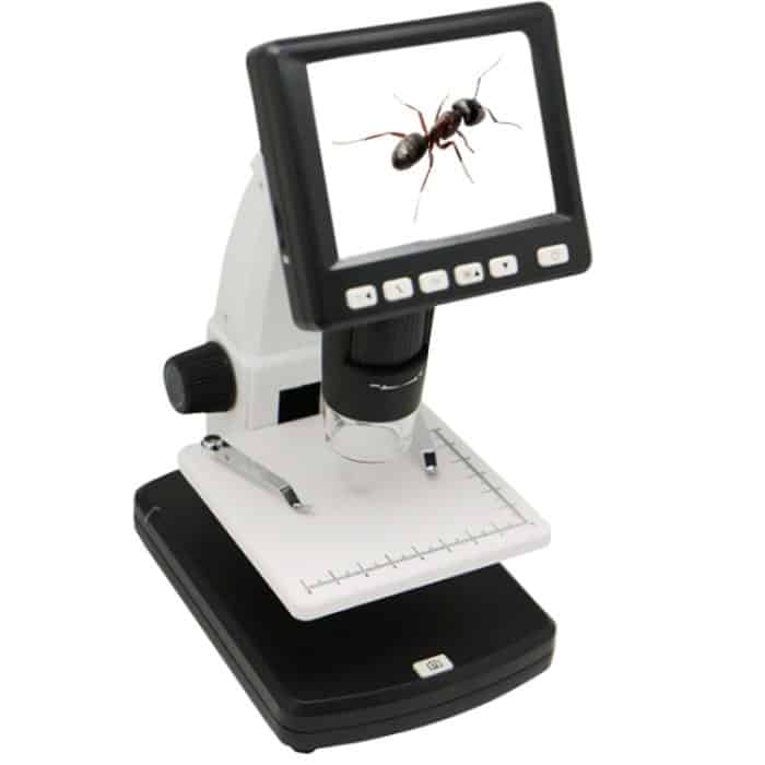 S-CA-4073.jpg 500 x 5 Megapixel 3,5-Zoll-LCD-Standalone-Digitalmikroskop mit 8 LEDs, unterstützt TF-Karte bis 32 G (DMS-038M) (weiß) – Bild 1