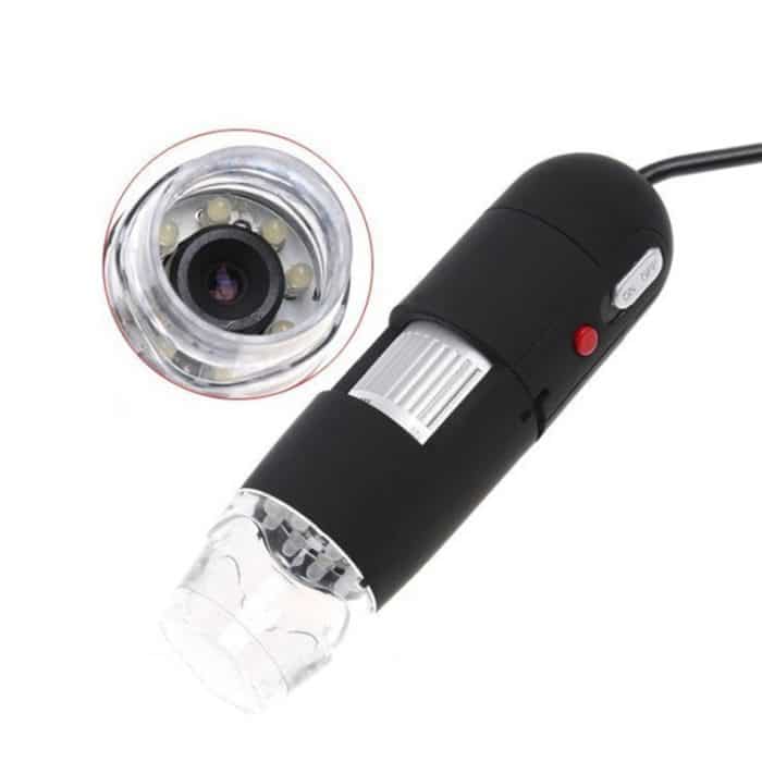 2,0 Megapixel 800X USB Digitalmikroskop mit 8 LED Weißlicht / Halter (Schwarz) – Bild 3