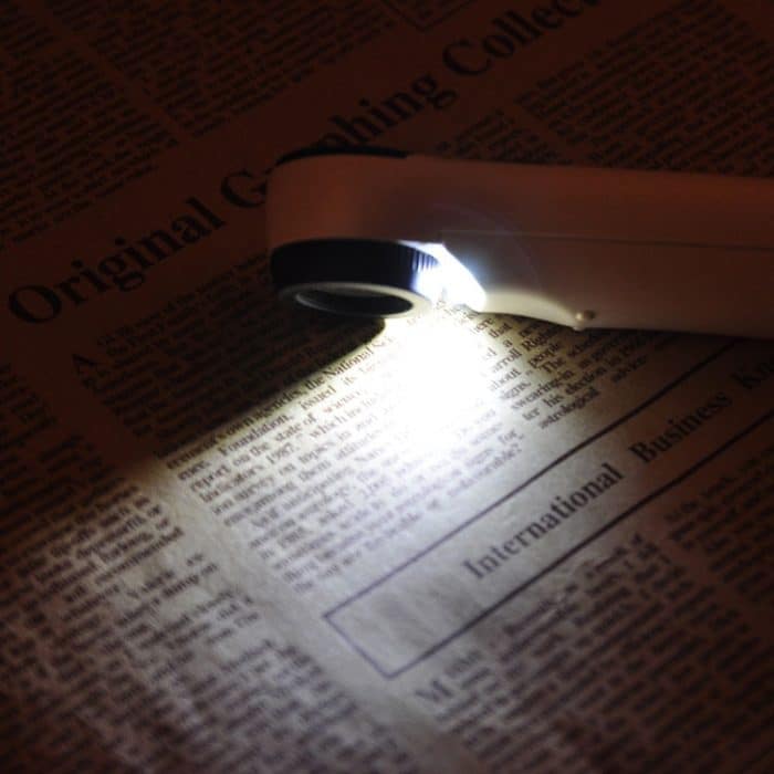 40X Handheld Exclamation Mark Style Lupe mit 2-LED-Licht – Bild 6