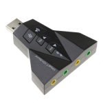 2.1-Kanal-USB-Soundadapter (doppeltes USB-Mikrofon, doppeltes USB-Headset) (schwarz)