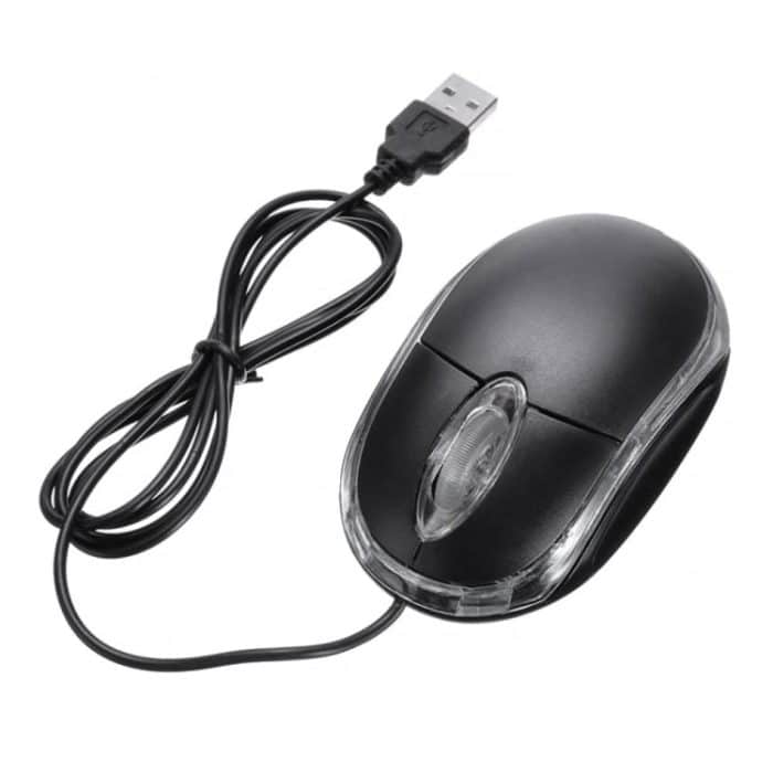 1000dpi Bunte Licht USB Scroll Wheel Optische Maus (Schwarz) – Bild 3