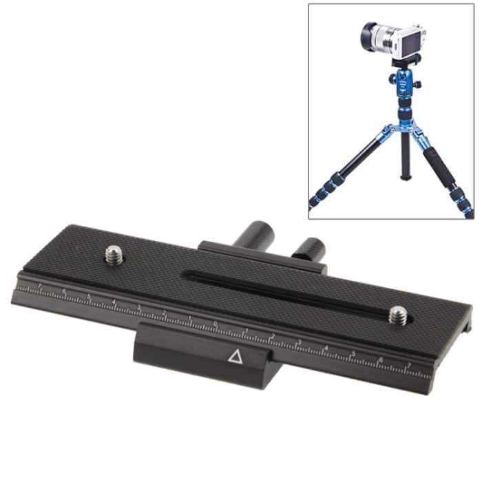 2-Wege-Macro Focus Rail Slider Langstativ-Stativkopfplatte (schwarz) – Bild 2