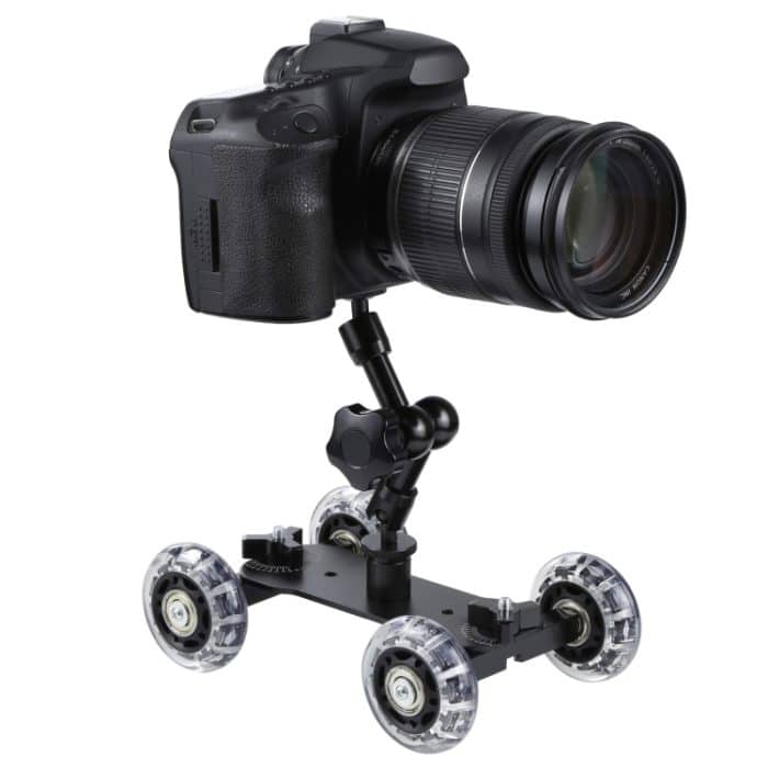 Bodentisch-Video-Slider-Track-Dolly-Auto für DSLR-Kamera, Black – Bild 5