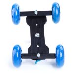 DEBO First Generation Kamera Truck / Bodentisch Video Slider Track Dolly Car für DSLR Kamera / Camcorder (Blau) – Bild 3
