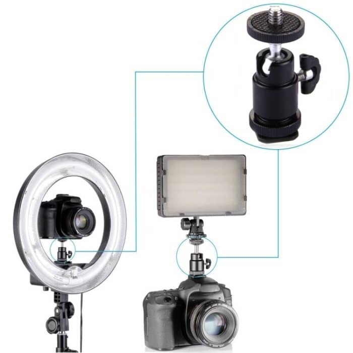 Stativköpfe aus Aluminiumlegierung mit heißem Schuh, 1/4 Zoll Außenschraubenadapter – Bild 6