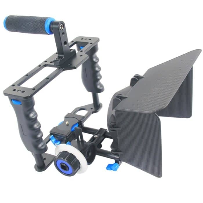 YELANGU YLG1103A-B Käfigstabilisator mit großem Griff für Videokameras + Matte Box Kit für DSLR-Kamera / Videokamera – Bild 2