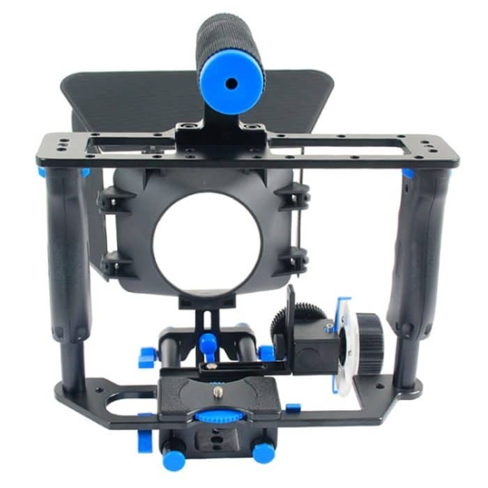 YELANGU YLG1103A-B Käfigstabilisator mit großem Griff für Videokameras + Matte Box Kit für DSLR-Kamera / Videokamera – Bild 4