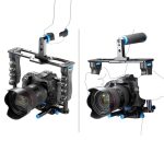 YELANGU YLG1103A-A Doppelgriff-Kamera-Schulterhalterung + Kamerakäfig-Stabilisator-Kit mit Matte Box für DSLR-Kamera / Videokamera – Bild 7