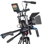 YELANGU YLG1103A-A Doppelgriff-Kamera-Schulterhalterung + Kamerakäfig-Stabilisator-Kit mit Matte Box für DSLR-Kamera / Videokamera – Bild 9