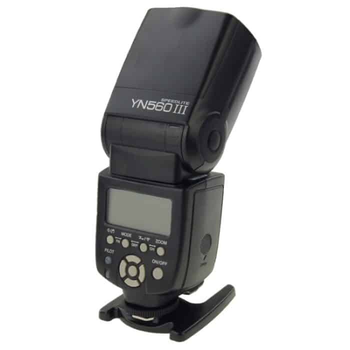 YN-560 III Ultra-Langstrecken-Wireless-Flash-Speedlite mit Metall-Blitzschuh für Canon / Nikon / Pentax / Olympus-DSLR-Kamera (Schwarz) – Bild 4