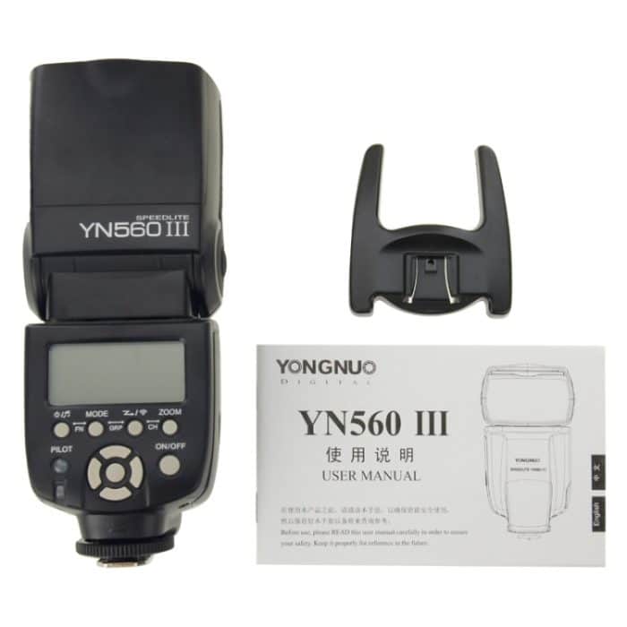 YN-560 III Ultra-Langstrecken-Wireless-Flash-Speedlite mit Metall-Blitzschuh für Canon / Nikon / Pentax / Olympus-DSLR-Kamera (Schwarz) – Bild 10