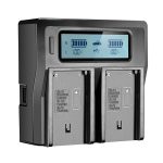 Digitales Batterieladegerät mit zweikanaligem LCD-Display und USB-Anschluss für Sony BP-U30 / U60 / U90-Akku, kompatibel mit Sony EX260 / EX280 / FS7