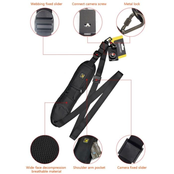 Sicherer und schneller Schnellschnellkamera-Einzelriemen (schwarz) – Bild 5