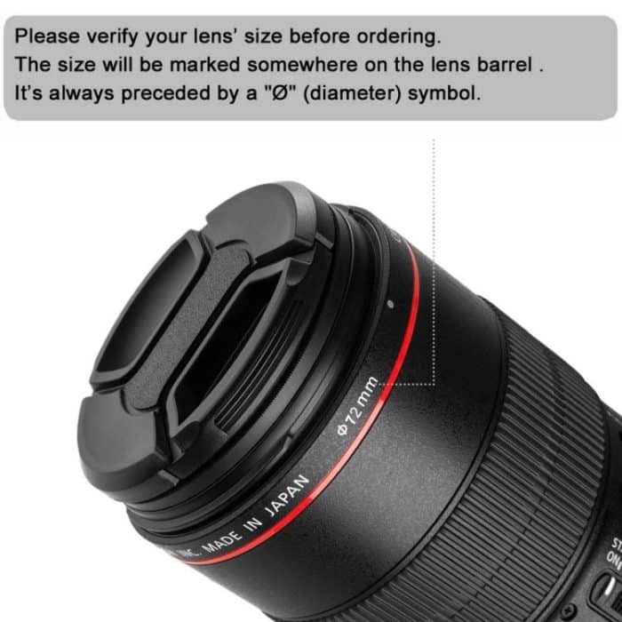 72mm Center Pinch Kamera Objektivdeckel (schwarz) – Bild 7