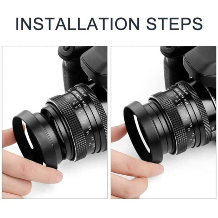 52mm Metall belüftete Gegenlichtblende für Leica (Schwarz) – Bild 5