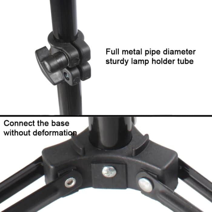 68cm-200cm Höhe Professionelle Fotografie Aluminium-Beleuchtungsständer für Studio-Blitzlicht (Schwarz) – Bild 5