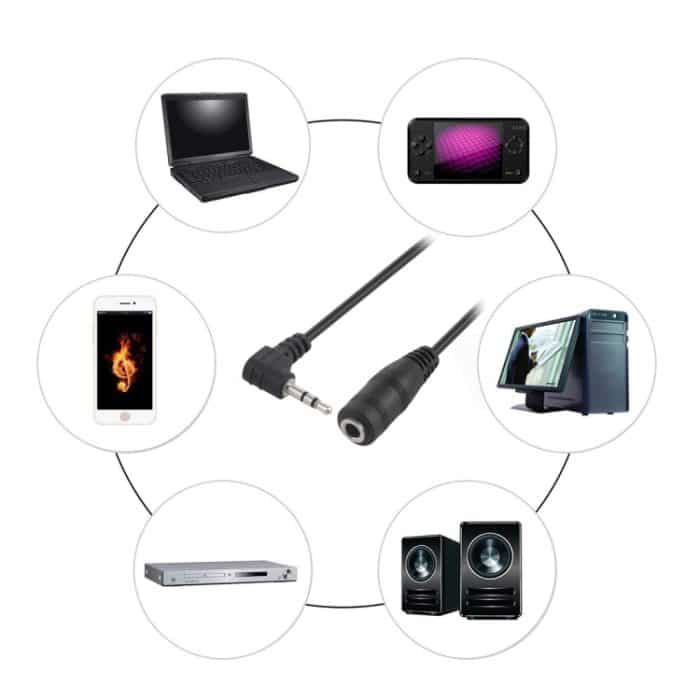 2,5 mm männliches Winkelstück zu 3,5 mm weibliches Audio-Stereo-Konverter-Adapterkabel – Bild 4