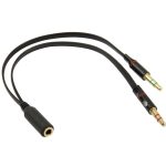 3,5-mm-Buchse auf 3,5-mm-Stecker Mikrofonbuchse + 3,5-mm-Adapterkabel für Kopfhöreranschluss (schwarz) – Bild 2