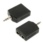 3,5 mm Stecker auf 2 Buchse 6,35 mm Audioadapter (schwarz) – Bild 2