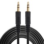Aux-Kabel, 3,5-mm-Mini-Stecker-Stereo-Audiokabel, Länge: 5 m (schwarz + vergoldeter Anschluss) – Bild 2
