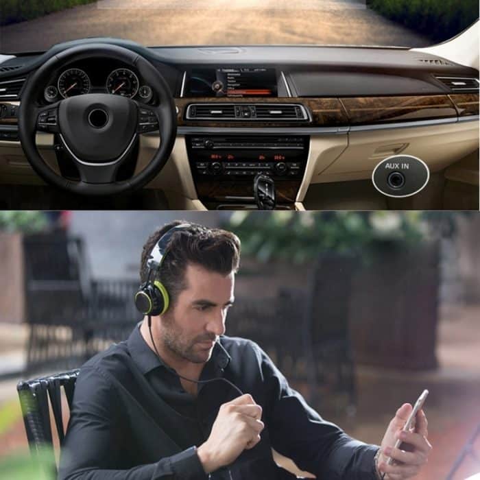 Aux-Kabel, 3,5-mm-Mini-Stecker-Stereo-Audiokabel, Länge: 5 m (schwarz + vergoldeter Anschluss) – Bild 5