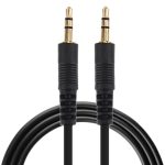 1 m 3,5 mm Stecker auf 3,5 mm Stecker Stereo-Audio-Aux-Kabel (schwarz + vergoldeter Anschluss) – Bild 2