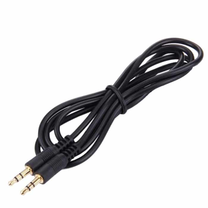 1 m 3,5 mm Stecker auf 3,5 mm Stecker Stereo-Audio-Aux-Kabel (schwarz + vergoldeter Anschluss) – Bild 3