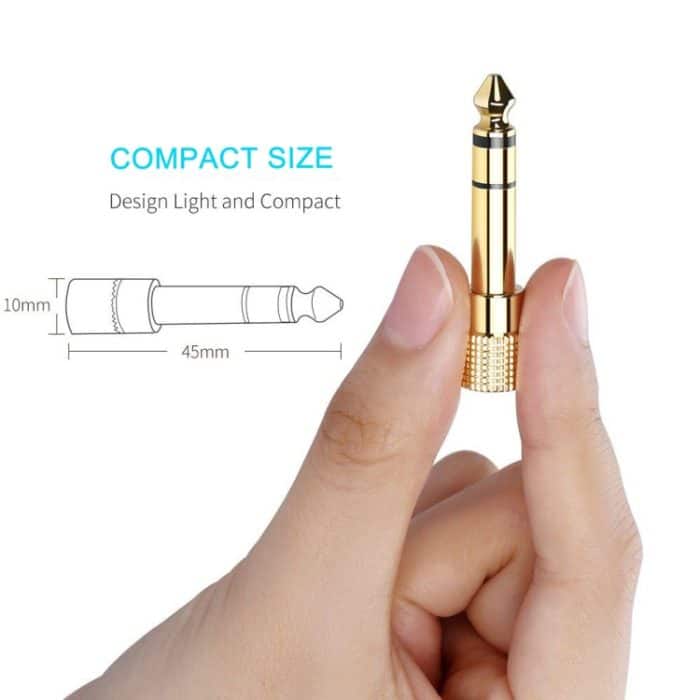 Vergoldeter 6,35 mm Stecker auf 3,5 mm Stereo-Buchsenadapter Sockeladapter – Bild 4