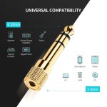 Vergoldeter 6,35 mm Stecker auf 3,5 mm Stereo-Buchsenadapter Sockeladapter – Bild 5