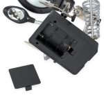 5 LED-Hilfsclip-Lupe AC/DC, austauschbar mit Lötständer und zwei Lupen, EU-Stecker (Silber) – Bild 5