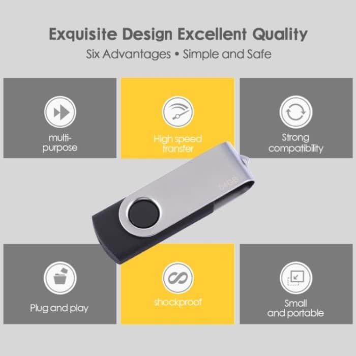 64 GB Twister USB 2.0 Flash Disk (schwarz) – Bild 6