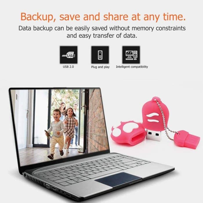 16 GB Bear's Paw Shaped Silikon USB 2.0 Flash Disk mit Anti Dust Cup (rote Pflaume) – Bild 5