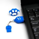 2 GB Bear's Paw Shaped Silikon USB 2.0 Flash Disk mit Anti Dust Cup (blau) – Bild 4