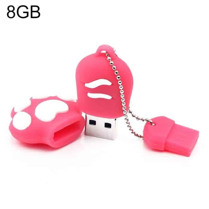 8 GB Bear's Paw Shaped Silikon USB 2.0 Flash Disk mit Anti Dust Cup (rote Pflaume) – Bild 1