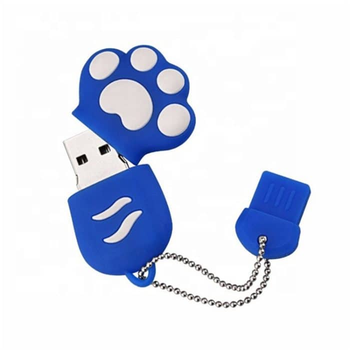 4 GB Bear's Paw Shaped Silikon USB 2.0 Flash Disk mit Anti Dust Cup (blau) – Bild 2