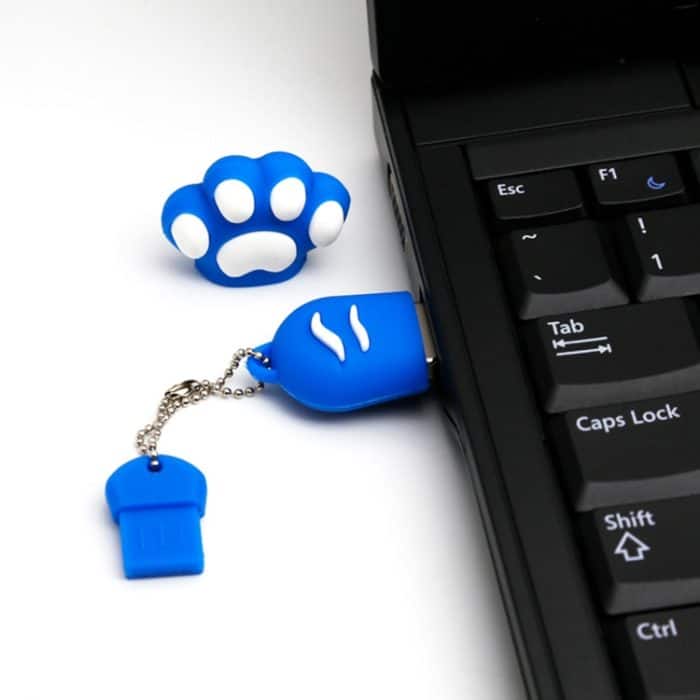 4 GB Bear's Paw Shaped Silikon USB 2.0 Flash Disk mit Anti Dust Cup (blau) – Bild 4