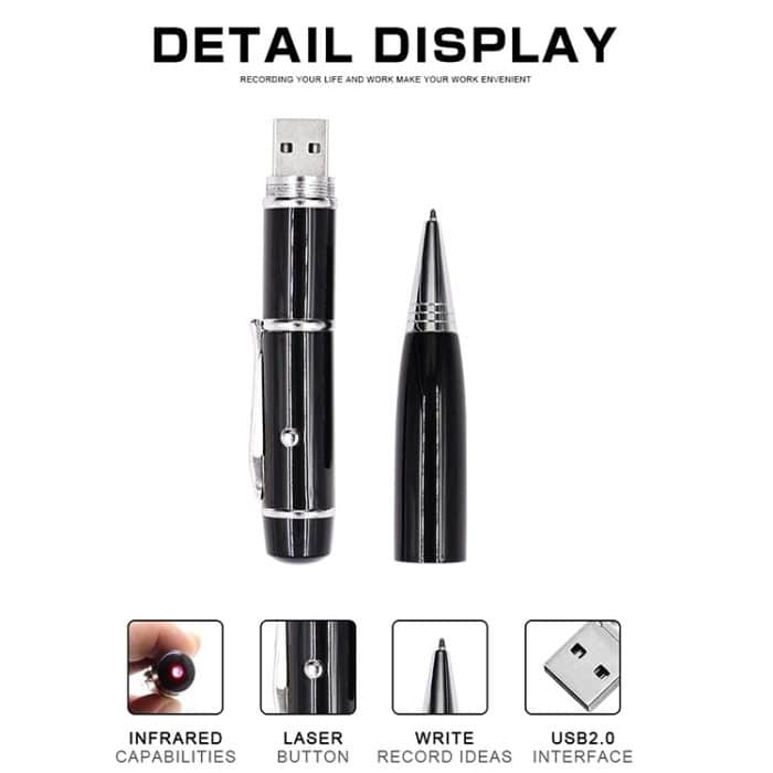 3 in 1 USB-Flash-Disk im Laser Pen-Stil, 2 GB (schwarz) – Bild 3