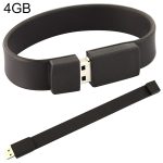 4 GB Silicon Bracelets USB 2.0 Flash Disk (schwarz)