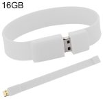 16 GB Silicon Bracelets USB 2.0 Flash Disk (weiß)