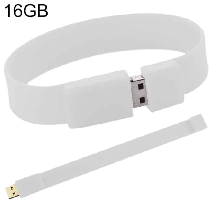 S-FD-030212.jpg 16 GB Silicon Bracelets USB 2.0 Flash Disk (weiß) – Bild 1