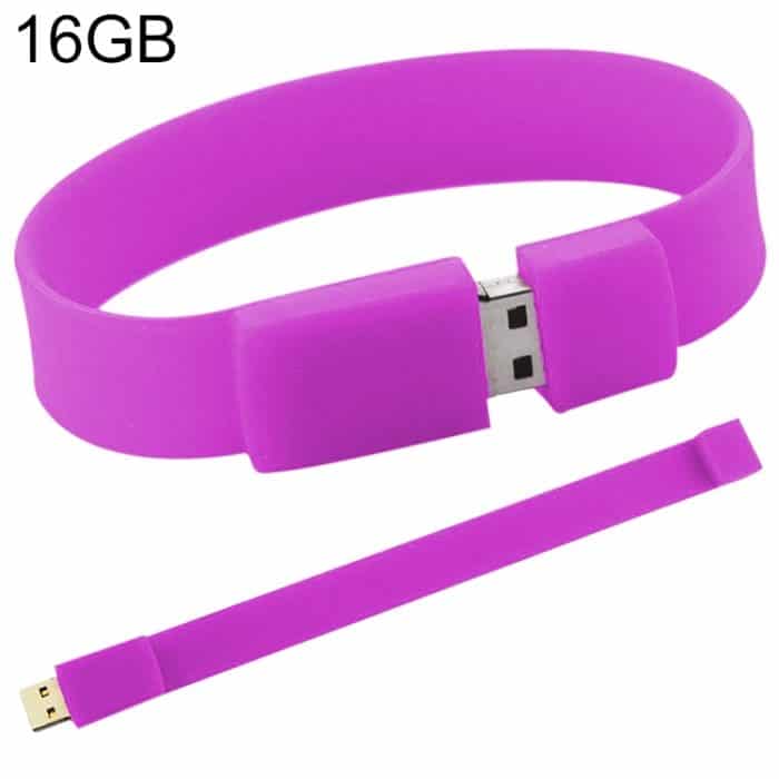 16 GB Silicon Bracelets USB 2.0 Flash Disk (Lila) – Bild 1