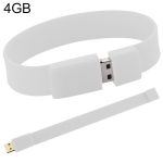 4 GB Silicon Bracelets USB 2.0 Flash Disk (weiß)
