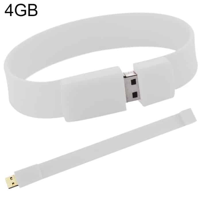4 GB Silicon Bracelets USB 2.0 Flash Disk (weiß) – Bild 1