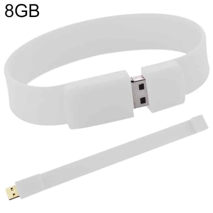 8 GB Silicon Bracelets USB 2.0 Flash Disk (weiß) – Bild 1