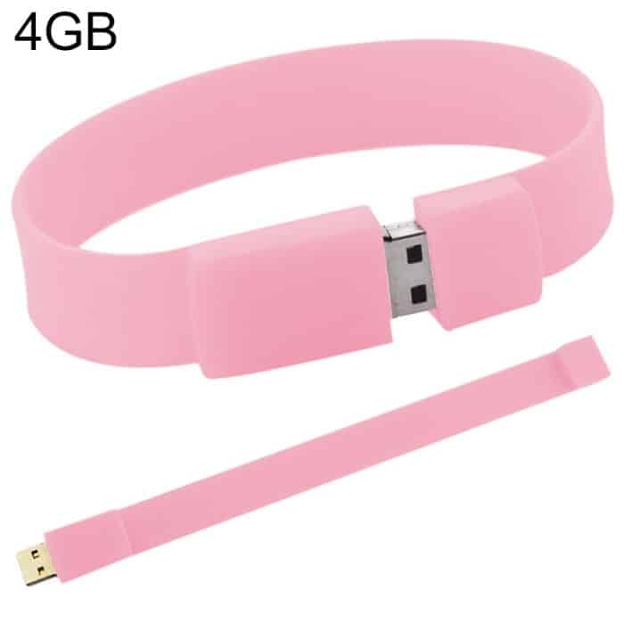 4 GB Silicon Bracelets USB 2.0 Flash Disk (Pink) – Bild 1